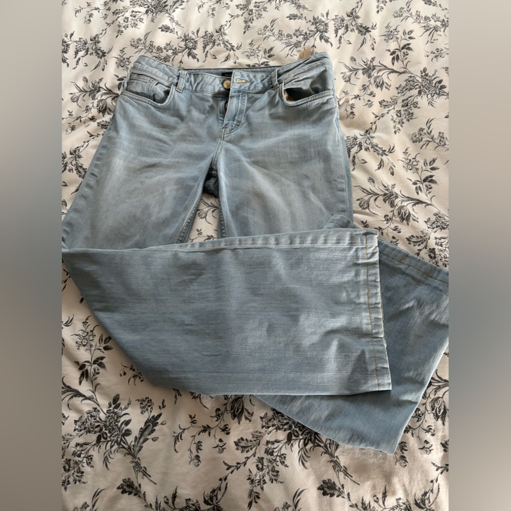 Massimo Dutti Sky Blue Flare Jeans